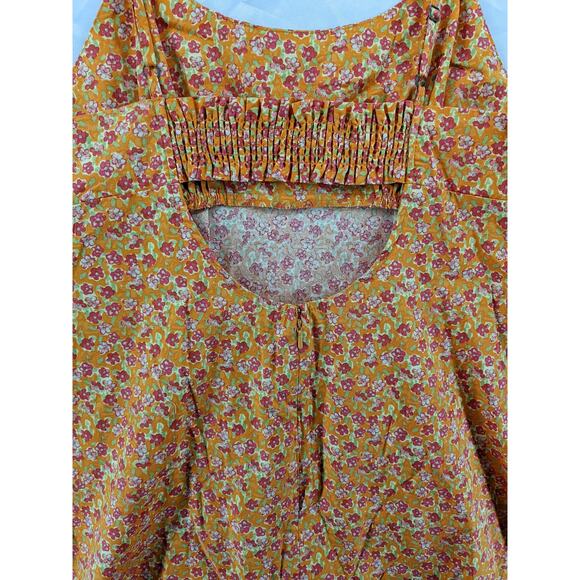 Wild Fable Sundress Mini Woven Bodycon Orange Floral XXL Dress Cutout Sleeveless - Picture 6 of 9